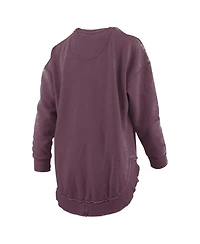 Pressbox Women's Maroon Texas A M Aggies Melange Poncho Vintage Fleece Long Sleeve Pullover Sweatshirt