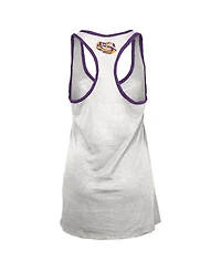 Pressbox Women's White/Purple Lsu Tigers Tracy Racerback Burnout Tank Top