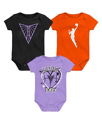 Outerstuff Newborn 3-Piece Golden State Valkyries Slide Home Creeper Set