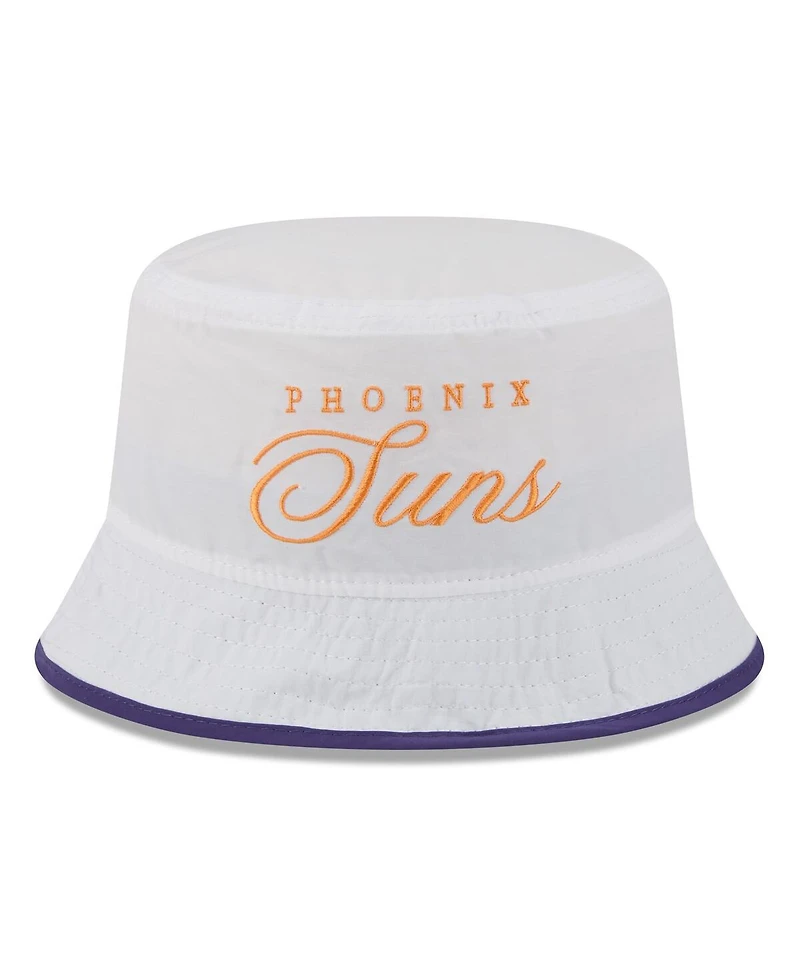 New Era Men's White/Purple Phoenix Suns 2025 Nba Draft Nylon Bucket Hat