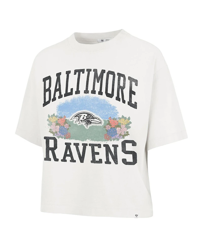 '47 Brand Women's Natural Baltimore Ravens Florentina Montauk Cropped T-Shirt