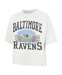 '47 Brand Women's Natural Baltimore Ravens Florentina Montauk Cropped T-Shirt