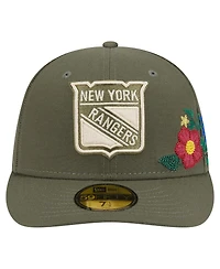 New Era Men's Olive York Rangers Tonal Florals 59FIFTY Fitted Hat