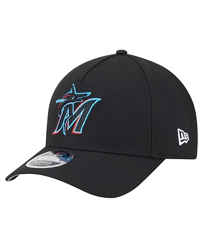 New Era Men's Black Miami Marlins 9FORTY M-Crown Adjustable Hat