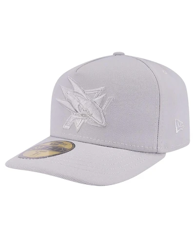 New Era Men's Gray San Jose Sharks Color Pack A-Frame 59FIFTY Fitted Hat