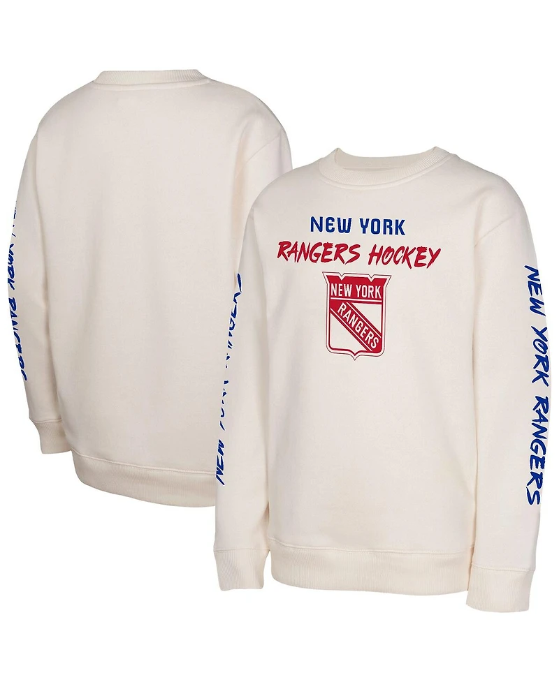 Outerstuff Big Boys and Girls Cream New York Rangers Star Power Pullover Sweatshirt