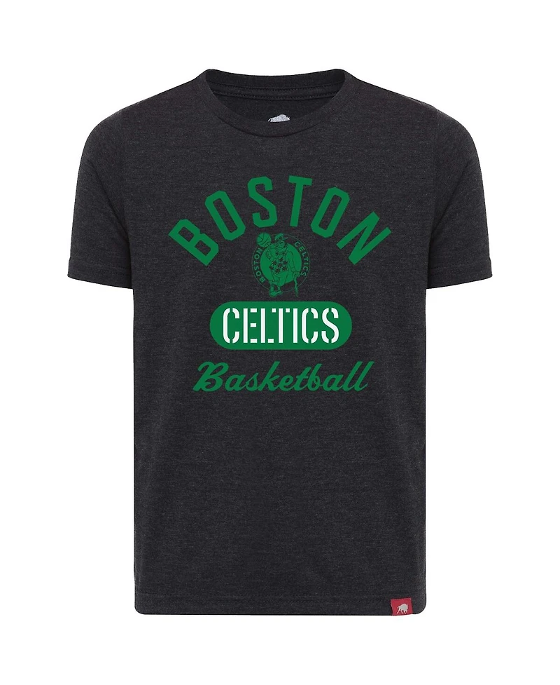Sportiqe Big Boys and Girls Black Boston Celtics Comfy Tri-Blend T-Shirt