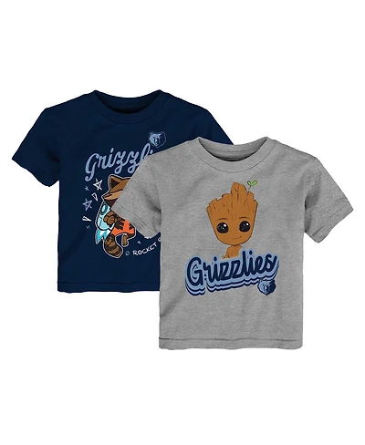 Outerstuff Toddler Heather Gray Memphis Grizzlies 2-Piece Guardians Of The Galaxy T-Shirt Set