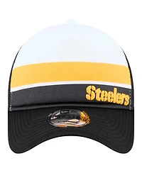 New Era Preschool Black Pittsburgh Steelers Sport Night Color Block 9FORTY A-Frame Trucker Adjustable Hat