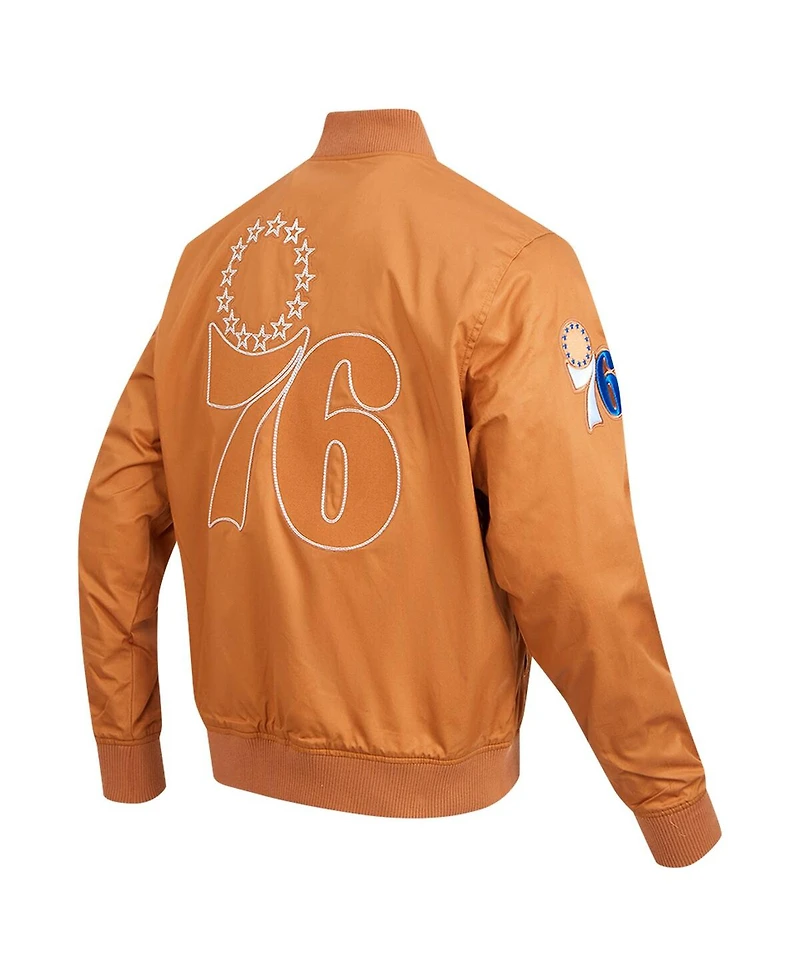Pro Standard Men's Brown Philadelphia 76ers Paint The City Full-Zip Jacket