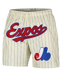 Pro Standard Men's Cream Montreal Expos Pinstripe Retro Classic Woven Shorts