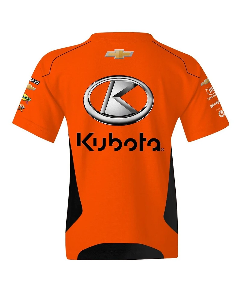 Trackhouse Racing Team Collection Big Boys and Girls Orange Ross Chastain Kubota Uniform T-Shirt
