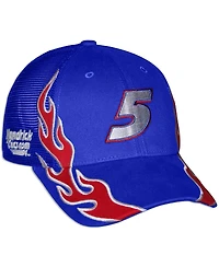 Checkered Flag Sports Big Boys and Girls Blue Kyle Larson HendrickCars.com Flame Trucker Adjustable Hat