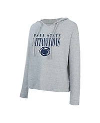 Concepts Sport Women's Heather Gray Penn State Nittany Lions Juniper Soft Modest Cropped Long Sleeve Hoodie Top
