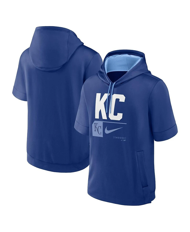 Nike Men's Royal Kansas City Royals Tri Code Lockup Short Sleeve Pullover Hoodie