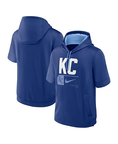 Nike Men's Royal Kansas City Royals Tri Code Lockup Short Sleeve Pullover Hoodie
