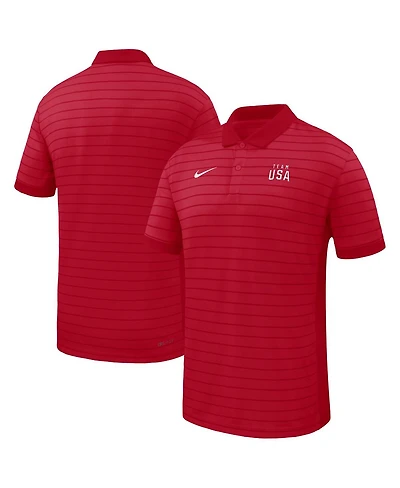 Nike Men's Red Team Usa Team Victory Stripe Polo Shirt