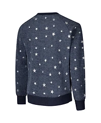 Wes & Willy Big Boys and Girls Navy Michigan Wolverines Shimmer Star Reverse Fleece Raglan Pullover Sweatshirt
