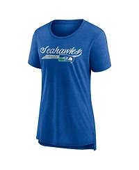 Fanatics Women's Heather Royal Seattle Seahawks Original Play Tri-Blend T-Shirt