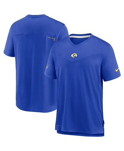 Nike Men's Royal Los Angeles Rams Sideline Coaches Performance V-Neck T-Shirt