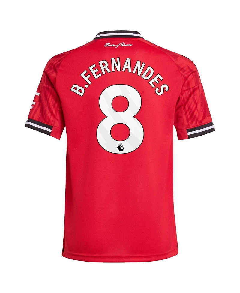 Adidas Big Boys and Girls Bruno Fernandes Red Manchester United Home 2025/26 Replica Player Jersey