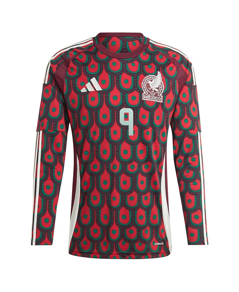 Adidas Men's Raul Jimenez Burgundy Mexico National Team 2024 Home Replica Player Long Sleeve Jersey