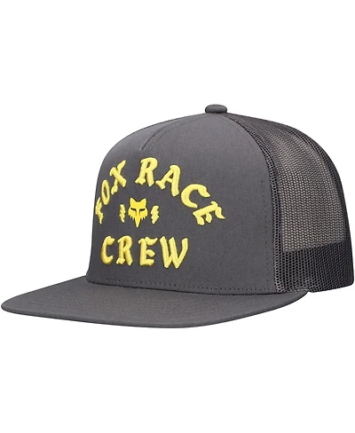 Fox Men's Graphite Fox Racing Race Crew Trucker Snapback Hat