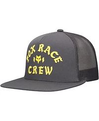 Fox Men's Graphite Fox Racing Race Crew Trucker Snapback Hat