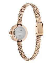 Olivia Burton Women's Finery Rose Gold Tone Stainless Steel Mesh Bracelet Watch, 20mm