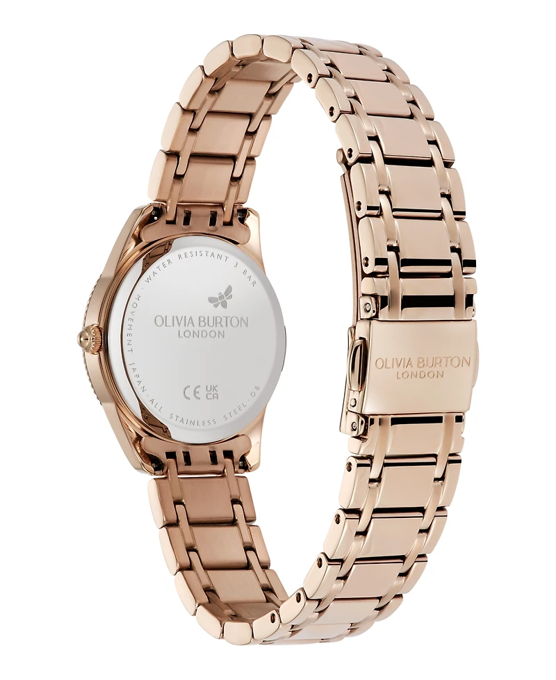 Olivia Burton Women's Egerton Rose Gold Tone Stainless Steel Bracelet Watch, 28mm