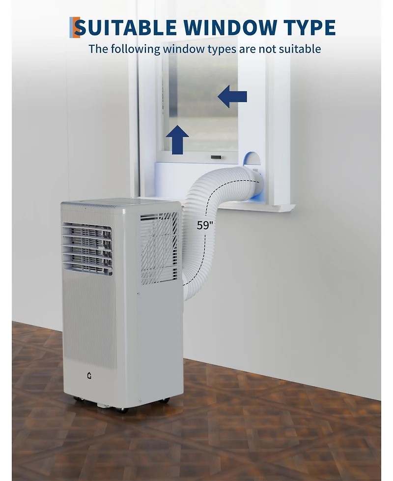 gaomon 10,000 Btu Portable Ac, 3-in-1 Cooling, Fan & Dehumidifier with Sleep Mode for 450 Sq.Ft Rooms