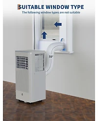 gaomon 10,000 Btu Portable Ac, 3-in-1 Cooling, Fan & Dehumidifier with Sleep Mode for 450 Sq.Ft Rooms