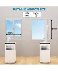 gaomon 10,000 Btu Portable Ac, 3-in-1 Cooling, Dehumidifier & Fan with Remote, 24H Timer, White + Black