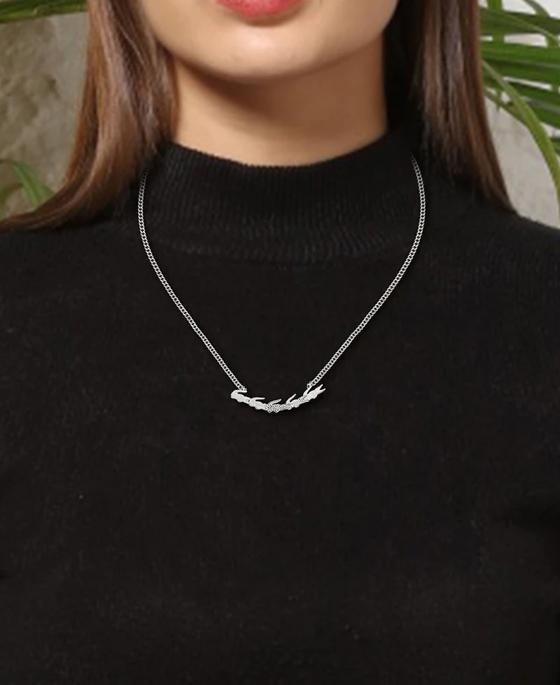 Lacoste Crocodile Statement Necklace, 16" + 2" extender
