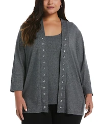 Rafaella Plus Open Front Cardigan Sweater