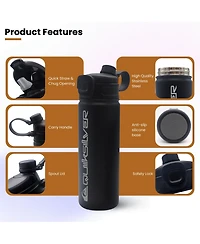 Quiksilver Laguna Stainless Steel Tripple Walled Insulated 12 Hour Cooling Tumbler with Air Sealed Straw, Chug