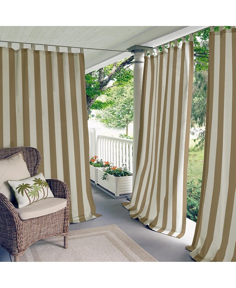 Elrene Home Fashions Highland Stripe Indoor/Outdoor Window Curtain