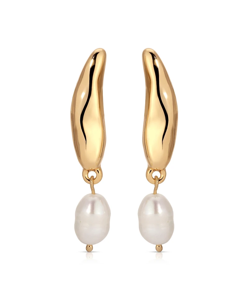 Ettika Liquid Luxe Cultured Pearl Earrings