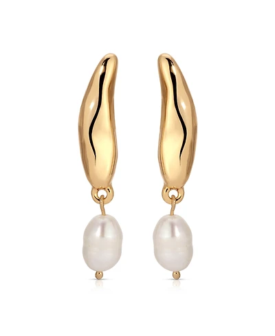 Ettika Liquid Luxe Cultured Pearl Earrings