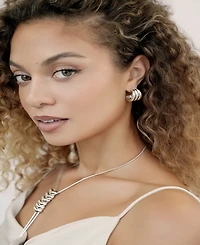 Ettika Triple Ribbed Hoops Earrings
