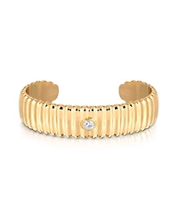 Ettika Ribbed Crystal Statement Cuff