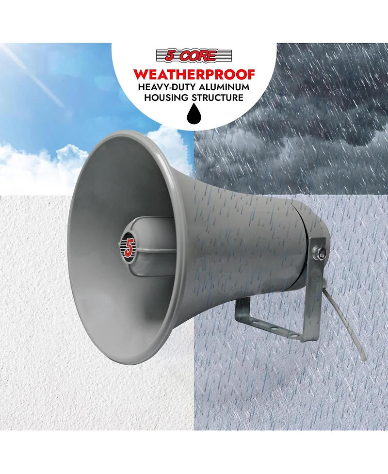 5Core Pa Speaker Pair 200W Bull Horn Loud Audio Indoor Outdoor Speakers System 8Ohm Reflex Megaphone - Uhc 150 2Pcs