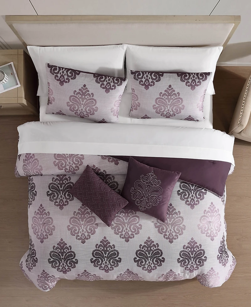 Hallmart Collectibles Morado Damask 9-Pc. Comforter Set