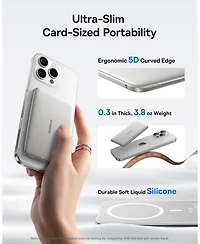 Baseus Picogo 5000mAh MagSafe Power Bank Wireless Charger with Usb-c Braided Cable Fast Charging Portable Charger Battery Pack for iPhone Pink