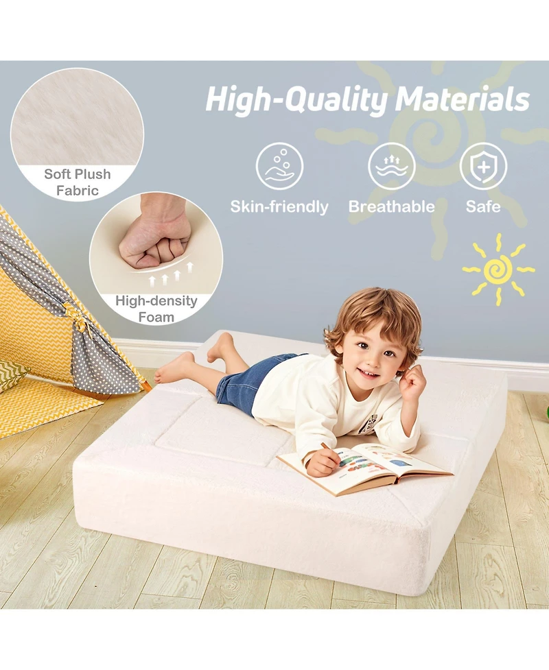 Slickblue Kids Convertible Foam Sofa and Armchair Set – Modular Design for Playroom or Bedroom Seating