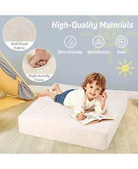 Slickblue Kids Convertible Foam Sofa and Armchair Set – Modular Design for Playroom or Bedroom Seating