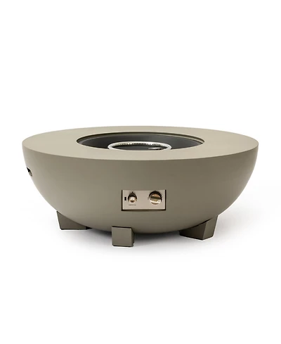 Mondawe 36 Inch Grey Round Iron Fire Pit Table,Adjustable Flame Multi Functional Tabl