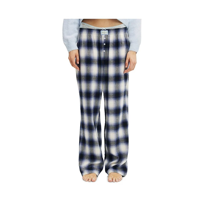 Cotton On Women's Flannel Wide Leg Pant