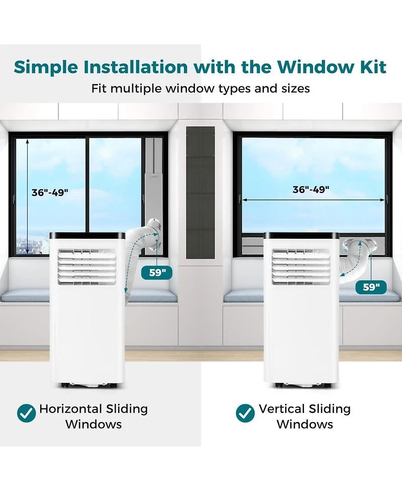 Gymax 8000 Btu Portable Air Conditioner w/ Control Panel & Remote Control