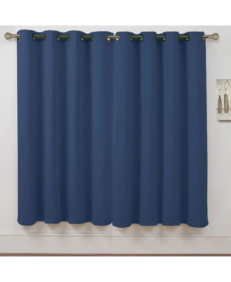 Kate Aurora Set of 2 Thermal Room Darkening Grommet Top Curtains For Small Windows